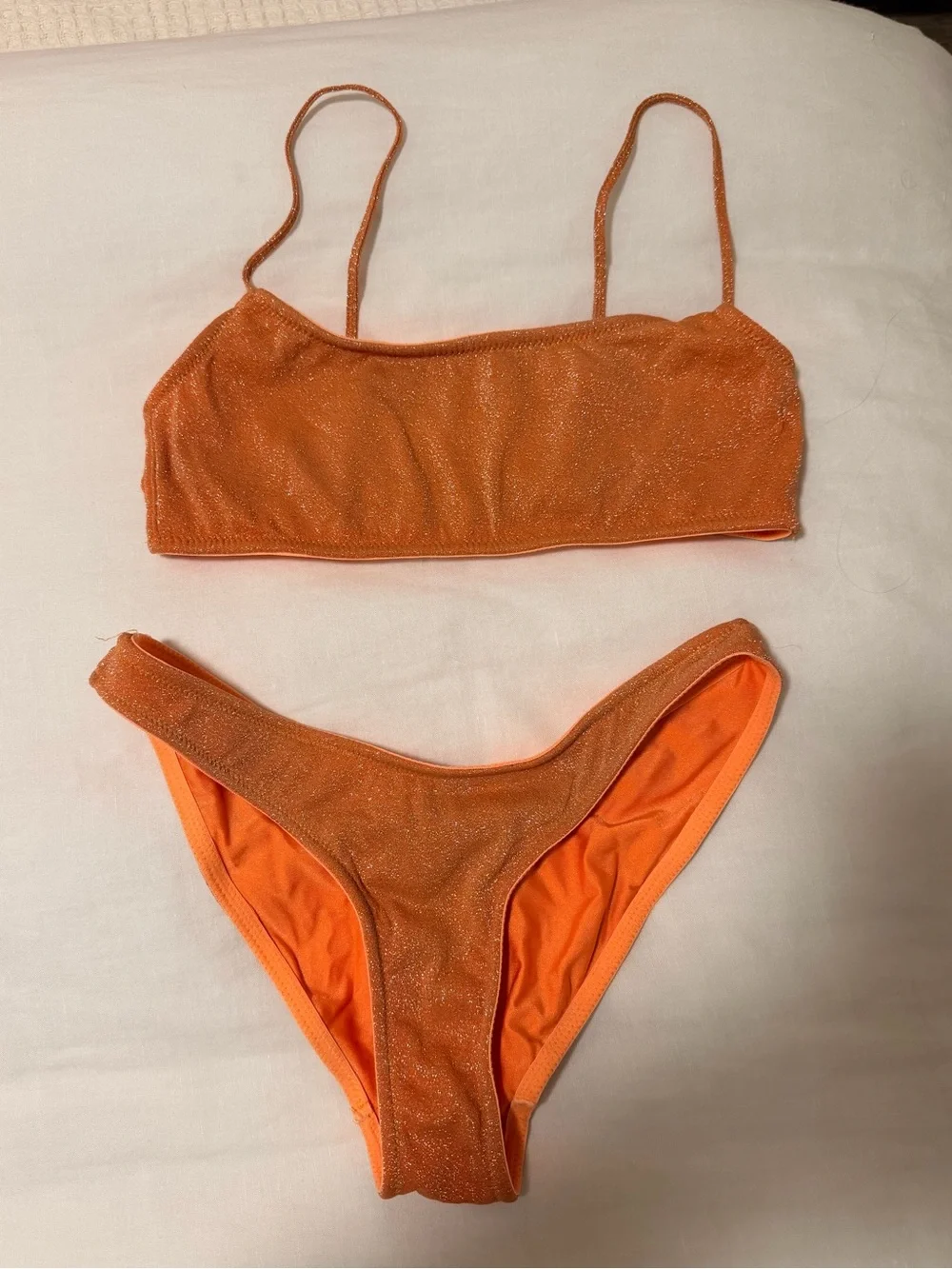 triangl swimwear Glittery Orange Bikini Set